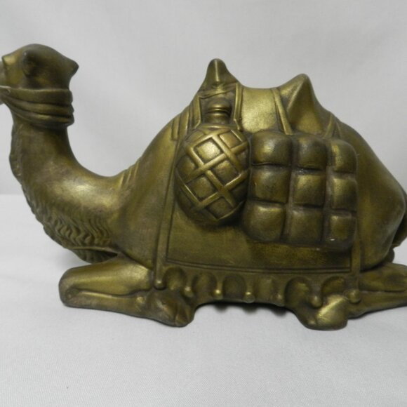 Nativity Vintage Chalkware Camel Christmas Figurine Sitting 10" x 5" Bronze - Picture 4 of 13